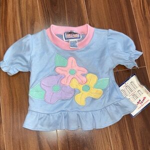 3-6 Months vintage color track baby infant T-shirt
